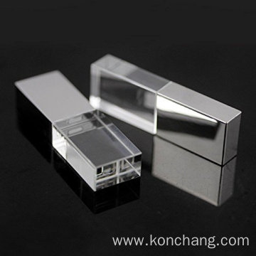 Silver Glass USB Stick With LED Light